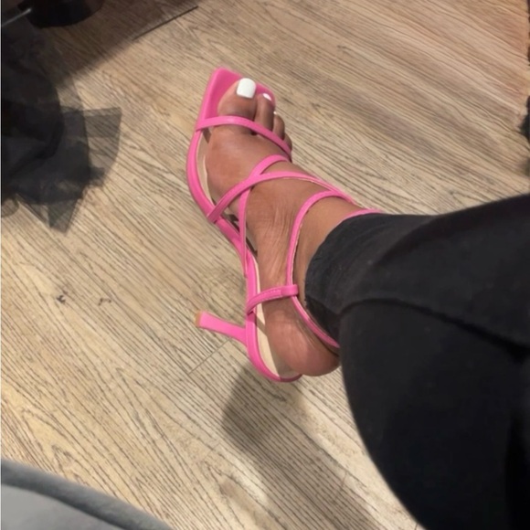 Women's Pink Strappy Heels - Picture 5 of 8